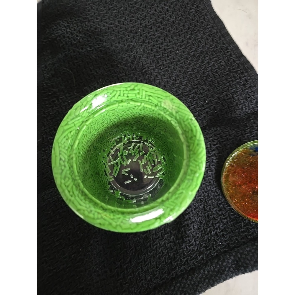 Small Handmade Decorative Jar Green Red Keys Trinkets Candy Change.  609 - Picture 5 of 8